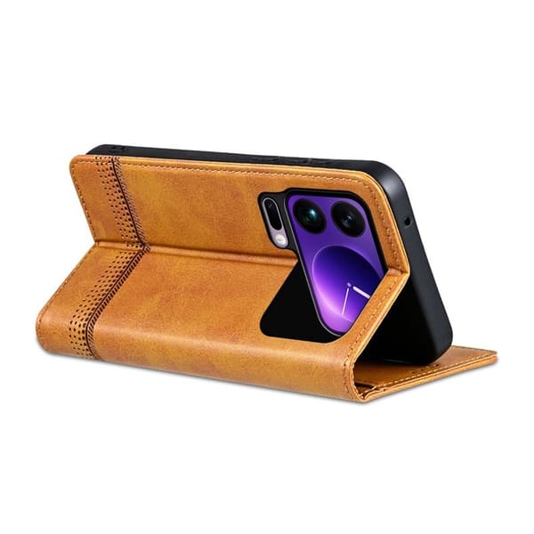 AZNS Xiaomi 17 Pro Max Plånboksfodral Konstläder - Brun