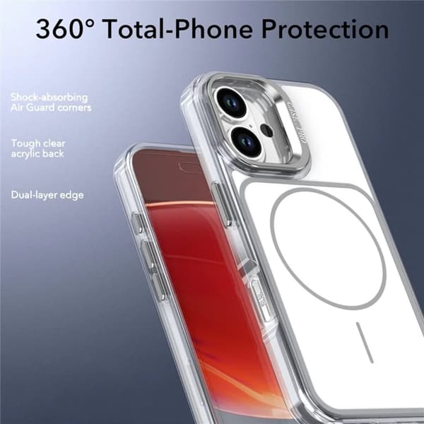 Mobilskal till iPhone 16 MagSafe Lens Kickstand med Handrem - Vit Vit