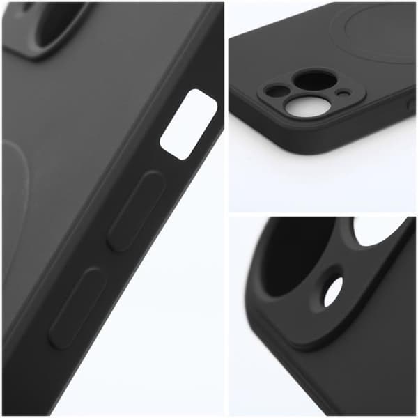 iPhone 12 Pro Magsafe Skal Silikon - Musta Black