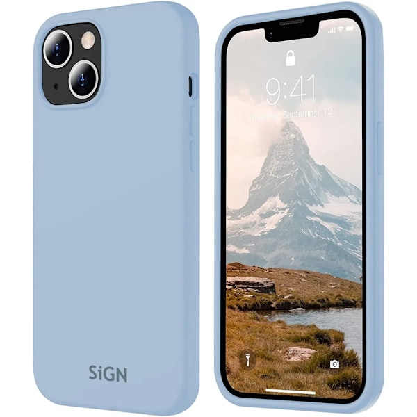 SiGN Mobilskal till iPhone 15 Liquid Silikon - Ljusblå Blå