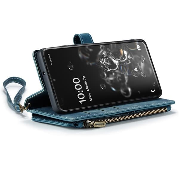 CASEME Konstläder Plånboksfodral för Samsung Galaxy S20 Ultra - Blå