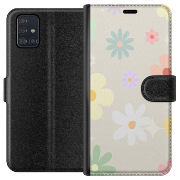 Pung Taske til Samsung Galaxy A51 med Fejende Blomster