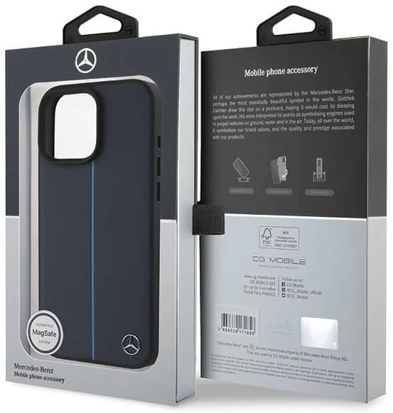 Mercedes Mobilskal till iPhone 16 Pro Max MagSafe MB Blå Line - Navy Blå