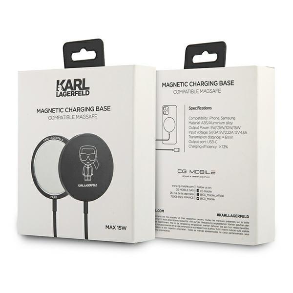 Karl Lagerfeld MagSafe langaton mobiililaturi 15W - musta Black