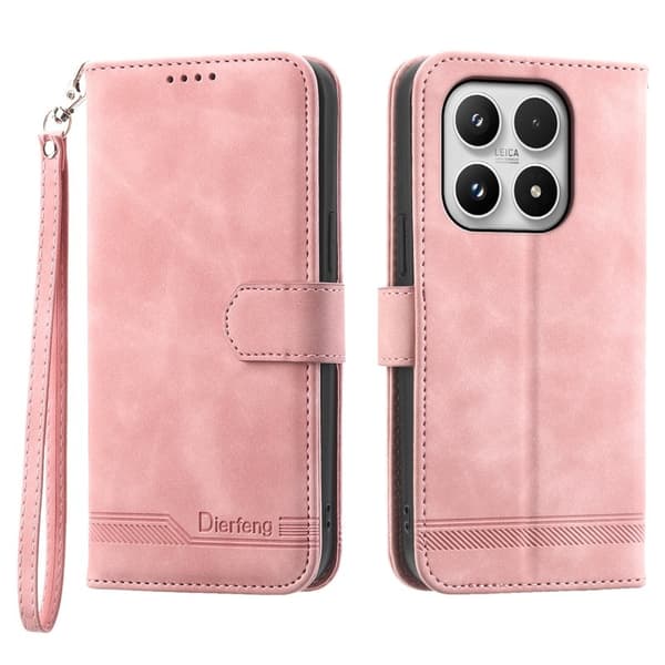 DIERFENG DF-03 Plånboksfodral för Xiaomi 17 Konstläder - Rosa