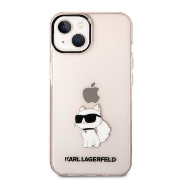 Karl Lagerfeld iPhone 14 Skal Ikonik Choupette - Rosa