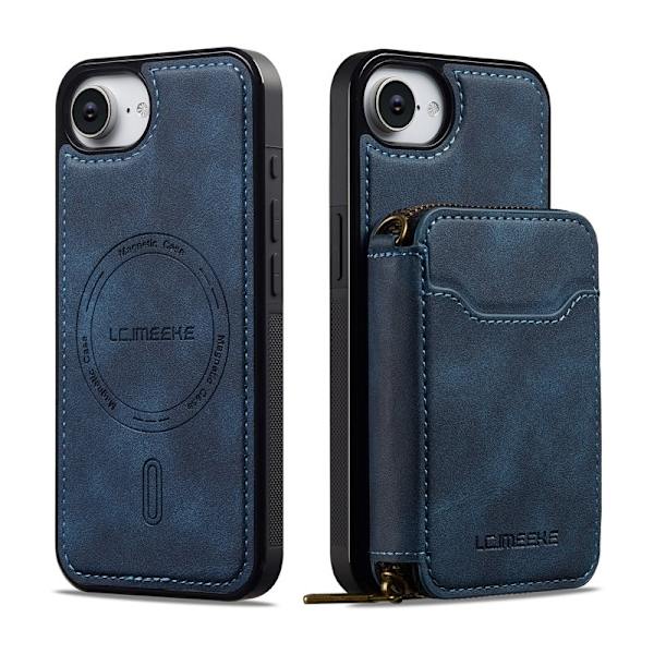 LC.IMEEKE L6 iPhone 16e Plånboksfodral Magnetiskt - Konstläder - Blå