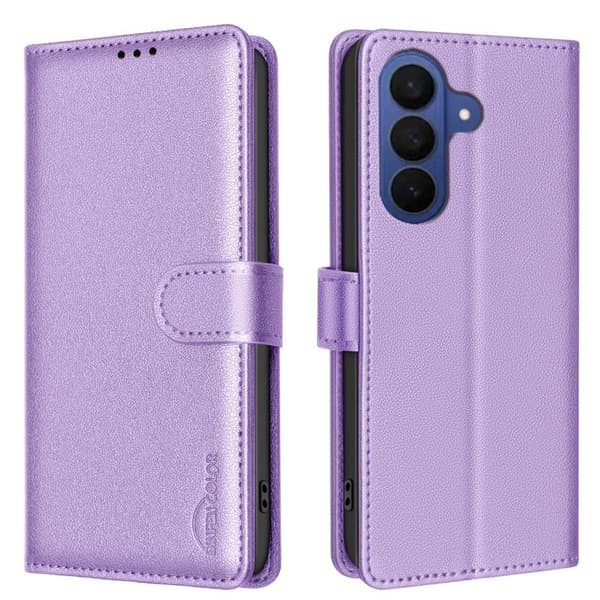 BINFEN Samsung Galaxy S26 Pro Plånboksfodral Konstläder RFID Skydd - Lila