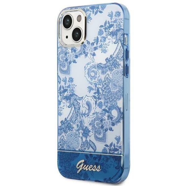 GUESS iPhone 14 Plus -kuori Porcelain Collection - Sininen Blå