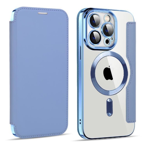 BOOM iPhone 14 Pro Magsafe Plånboksfodral RFID Flip - Ljusblå