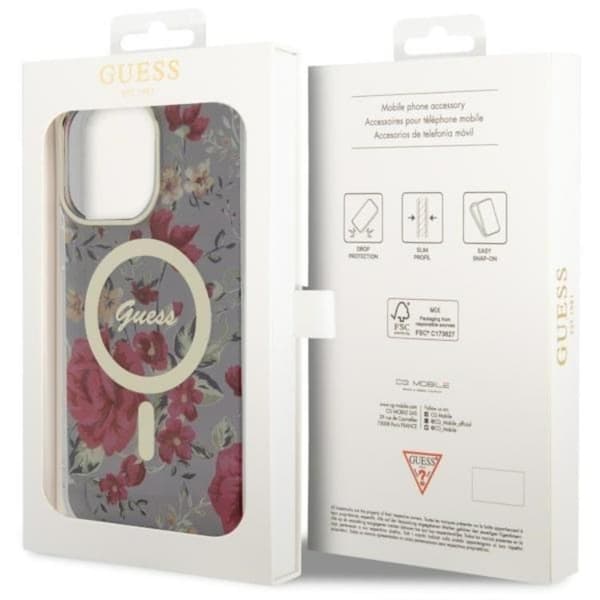 Guess Mobilskal till iPhone 14 Pro Max MagSafe Flower - Grön