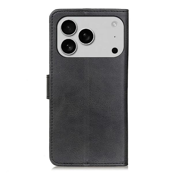 iPhone 17 Pro Max Plånboksfodral Cowhide Texture - Svart Svart