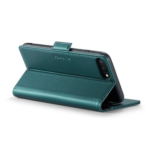 CASEME Plånboksfodral Konstläder för iPhone 6 Plus/7 Plus/8 Plus - Grön
