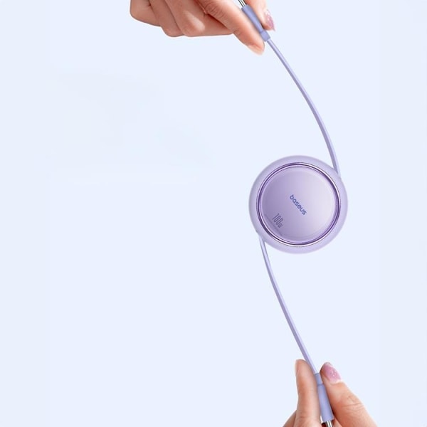 Baseus Retractable Free2Draw Mini USB-C - USB-C 100W 1m - Lila