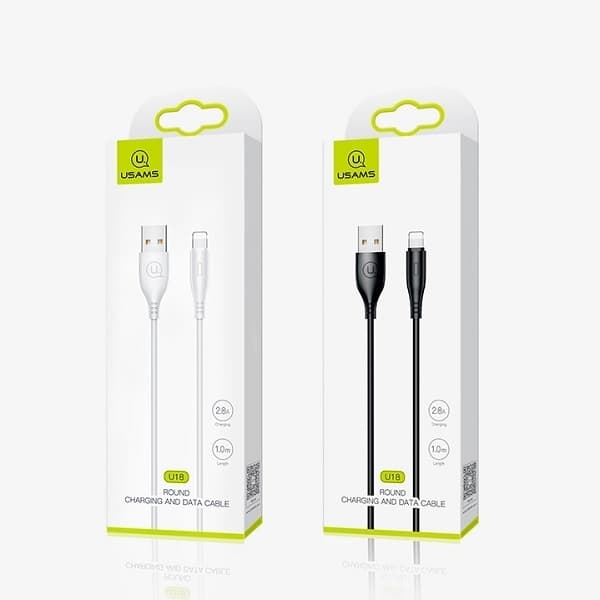 USAMS Kabel U18 lyn 2A Hurtig opladning 1m hvid SJ266USB02