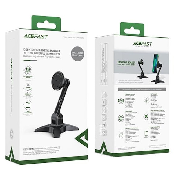 Acefast Mobilhållare Magnetic - Svart Svart
