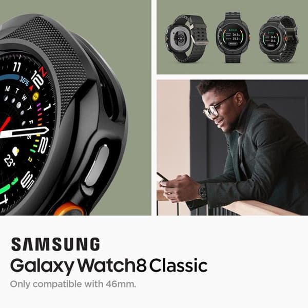 Spigen Galaxy Watch 8 Classic (46mm) Etui Liquid Air - Sort Svart
