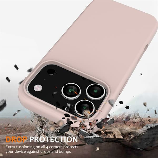 Mobilskal till iPhone 17 Pro Max MagSafe Silikon Anti-Drop - Rosa Rosa