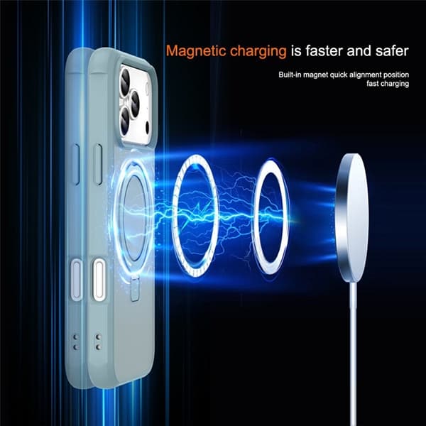 Mobilskal till iPhone 17 Pro MagSafe TPU+PC Kickstand - Blå Blå