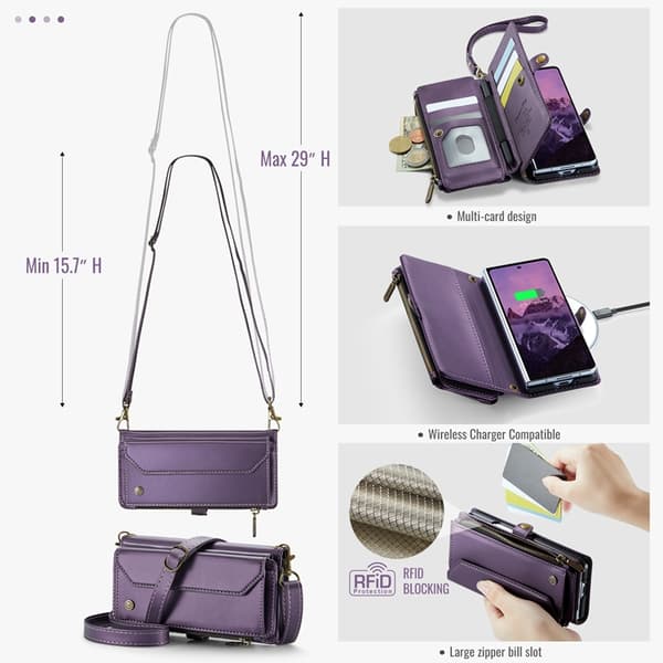 CASEME Galaxy Z Fold 7 Plånboksfodral Med Remmar - Lila Lila