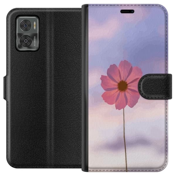 Plånboksfodral till Motorola Moto E22i med Rosa blomma