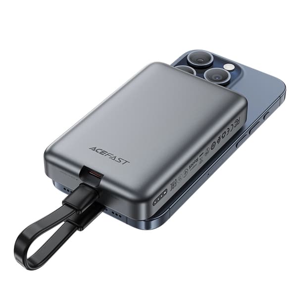 Acefast Powerbank 10000mAh M10 Magnetisk 2x USB-C PD 30W - Sort Black