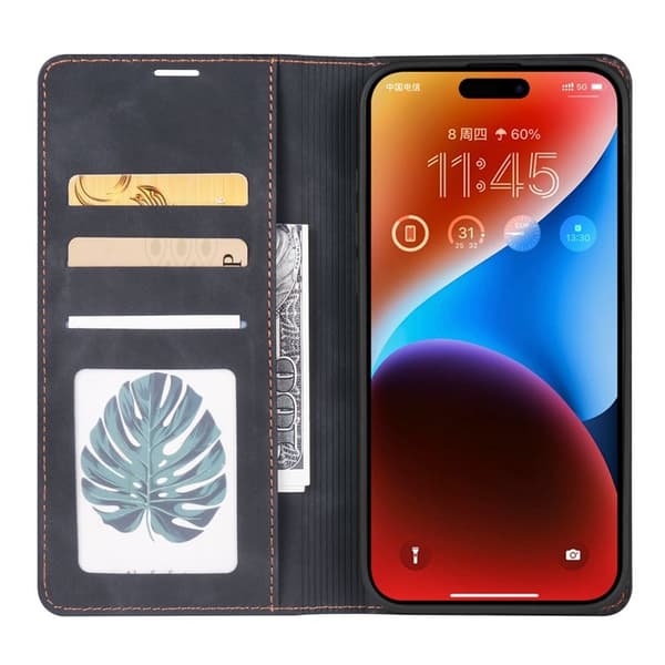 FORWENW iPhone 17 Plånboksfodral Konstläder - Svart