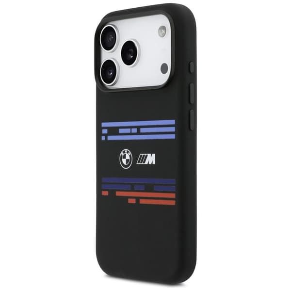 BMW Mobilskal till iPhone 17 Pro MagSafe Silikon Horizontal Line Svart