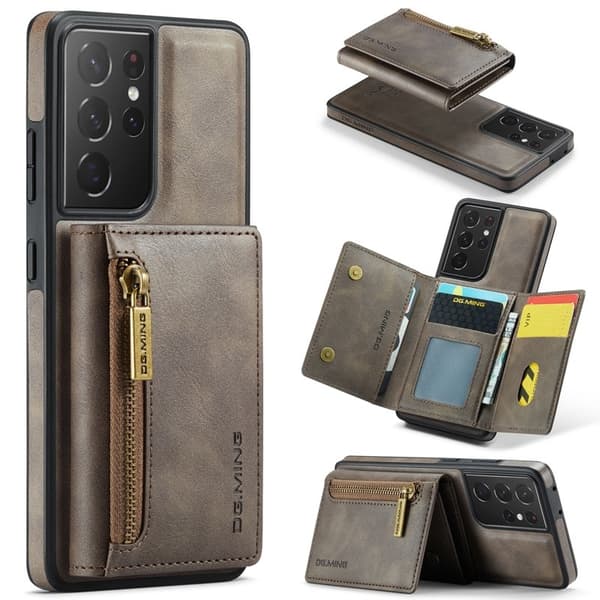 DG.MING Plånboksfodral för Samsung Galaxy S21 Ultra 5G - Brun