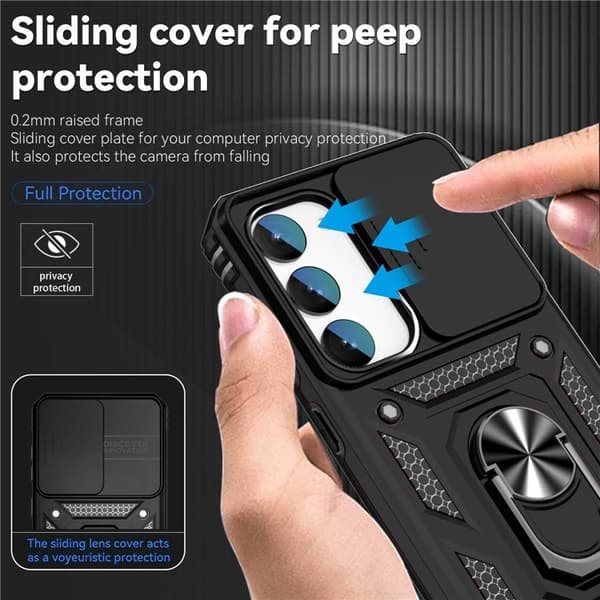 Galaxy S23 Plus Cover Ringholder Anti-Fall - Sort Black
