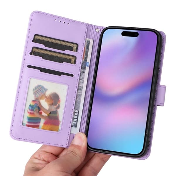BETOPNICE iPhone 17 Plånboksfodral Magnetiskt Detachable Konstläder - Lila