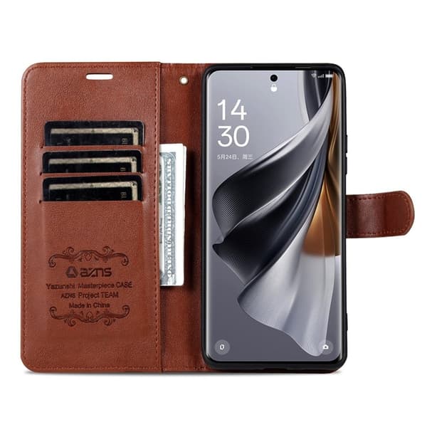 AZNS Xiaomi 17 Pro Max Plånboksfodral Anti-Scratch Konstläder - Brun