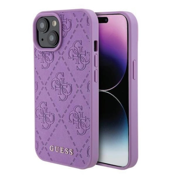 Guess iPhone 15 -matkapuhelimen suojakuori 4G leimattu - violetti