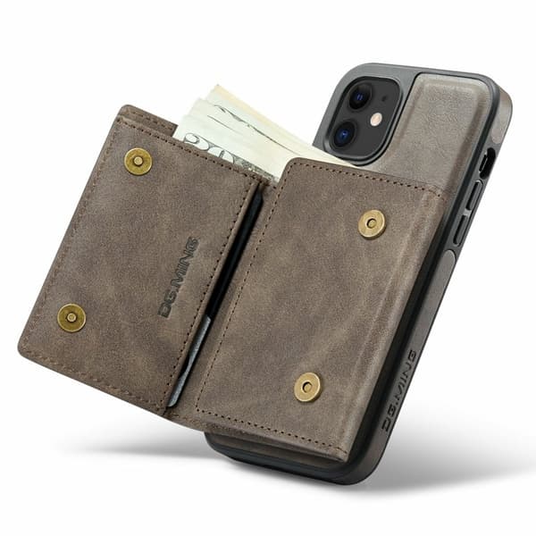 DG.MING M6 Series Mobilskal till iPhone 12/12 Pro Magnetiskt Brun