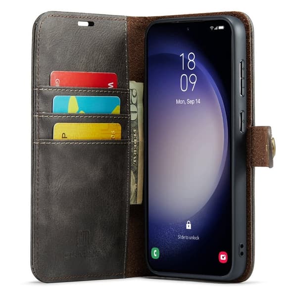 DG.MING Samsung Galaxy A16 5G/4G Plånboksfodral Äkta läder - Grå