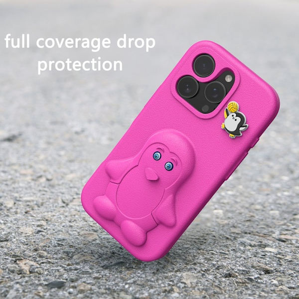 Penguin Mobilskal till iPhone 13 Pro Max Kickstand Stöttålig EVA - Rosa
