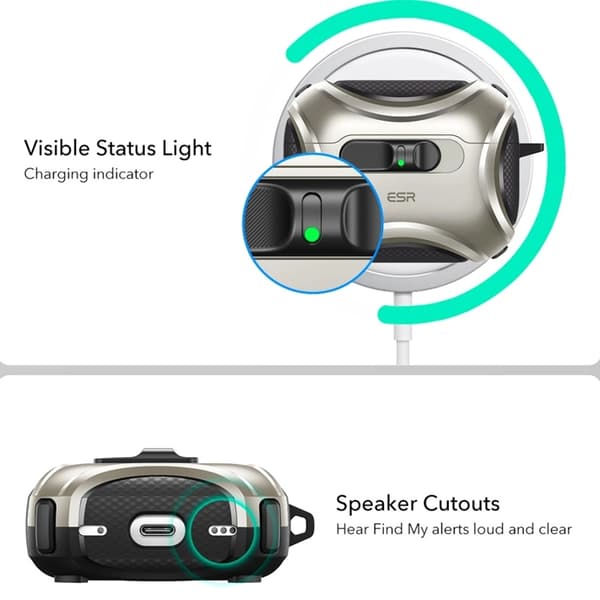 ESR Apple Airpods Pro 3 Cover Magsafe Cyber Flicklock Grå
