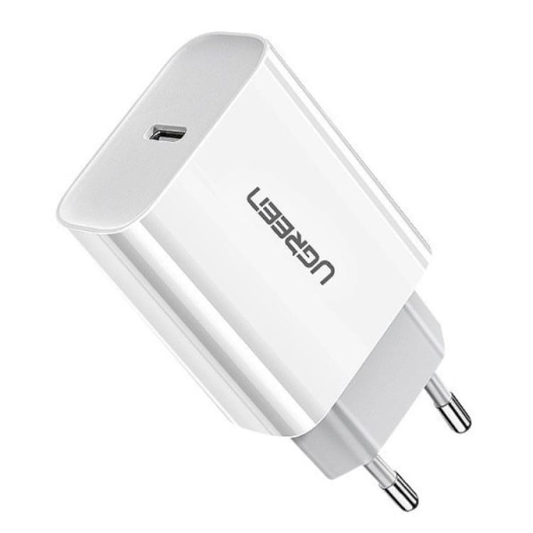 Ugreen Power Seinälaturi USB-C 20W 3A - Valkoinen