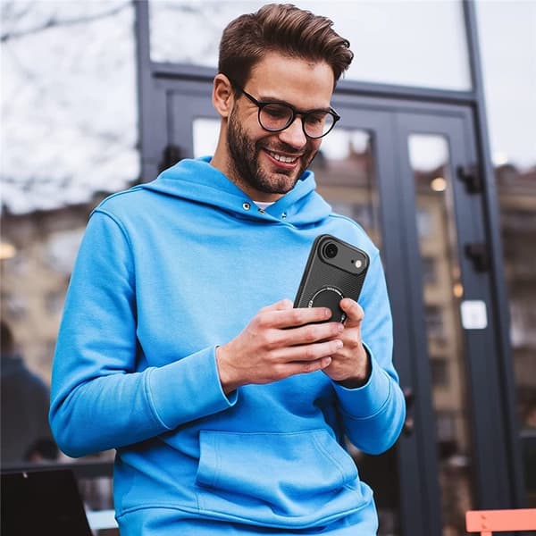Mobilskal till iPhone Air MagSafe Kickstand Carbon Fiber - Grå Grå