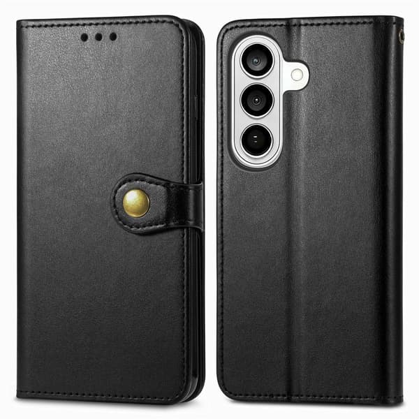 Plånboksfodral för Samsung Galaxy S26 Plus Konstläder Stativ - Svart