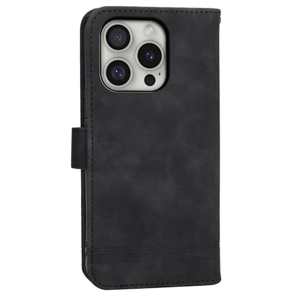 DIERFENG DF-03 iPhone 16 Pro Plånboksfodral Konstläder - Svart