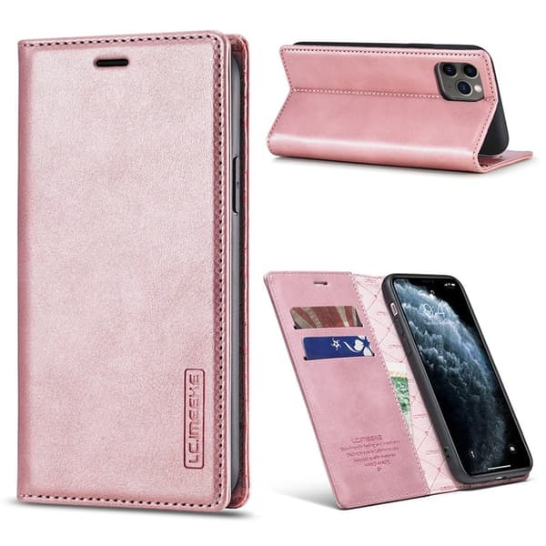 LC.IMEEKE Plånboksfodral för iPhone 11 - Konstläder - Roséguld