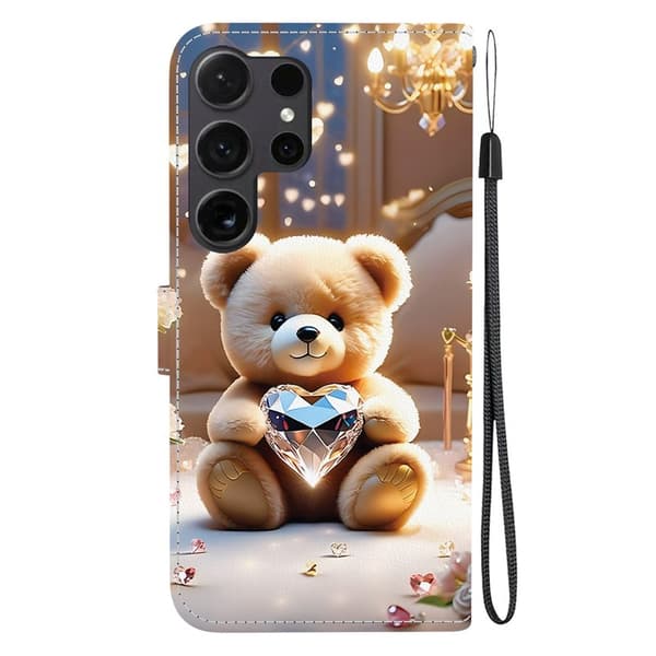 Plånboksfodral för Samsung Galaxy S26 Ultra Konstläder Ställ - Diamond Bear