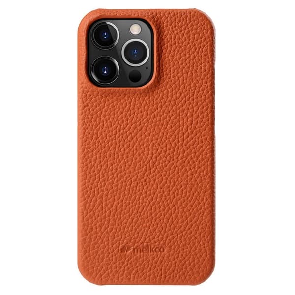 MELKCO Mobilskal till iPhone 14 Pro Äkta Läder + PC - Orange