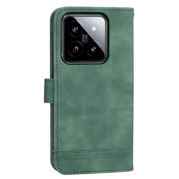 DIERFENG DF-03 för Xiaomi 14 Plånboksfodral Imprinted Konstläder - Grön