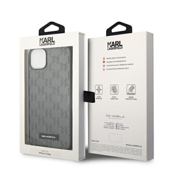 Karl Lagerfeld iPhone 14 Plus Skal Saffiano Mono Metal Logo - Gr