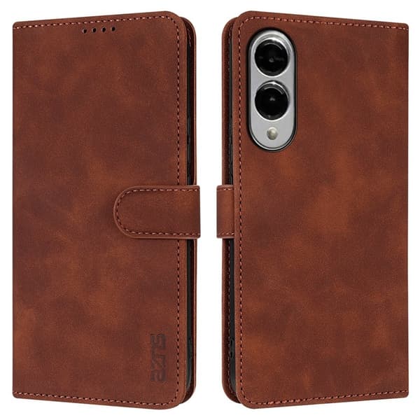AZNS Samsung Galaxy S25 Edge Plånboksfodral Konstläder - Brun
