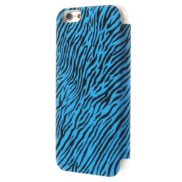 Glitrende Mobilcover med vindue til Apple iPhone 6 / 6S  - Zebra Blue