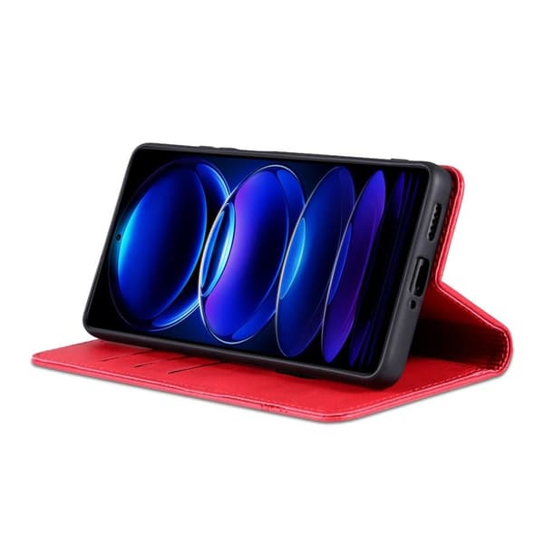 AZNS Samsung Galaxy A06 Plånboksfodral Konstläder - Röd