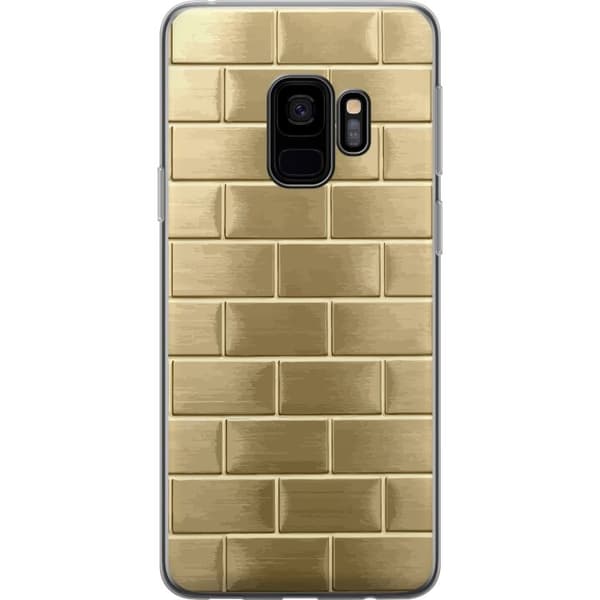 Telefontaske til Samsung Galaxy S9 med gyldne mursten